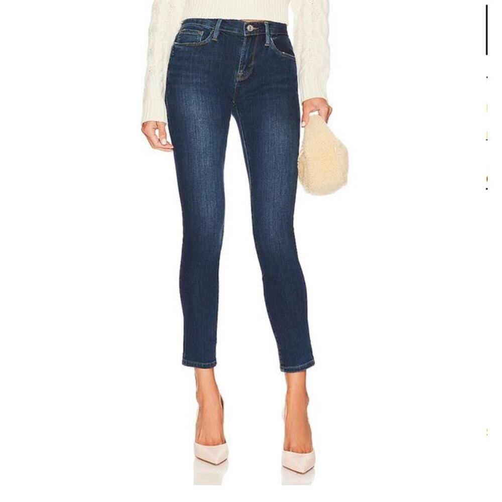 Frame: Le skinny‎ de Jeanne blue ankle crop jeans in edgeware (24)